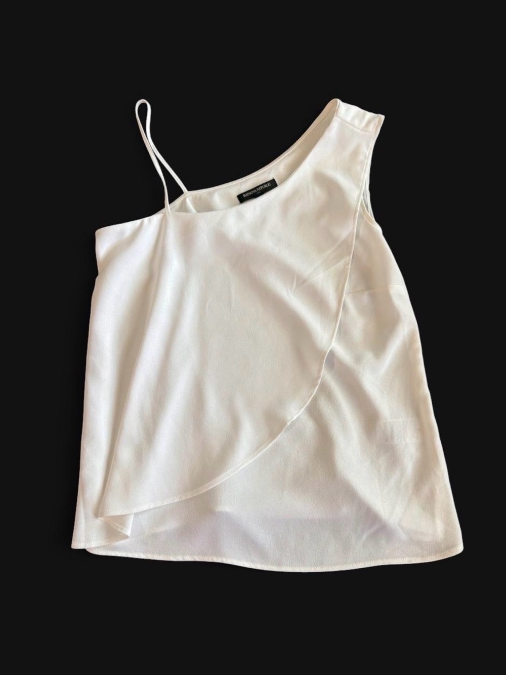 Banana Republic White One-Shoulder Asymmetric Camisole